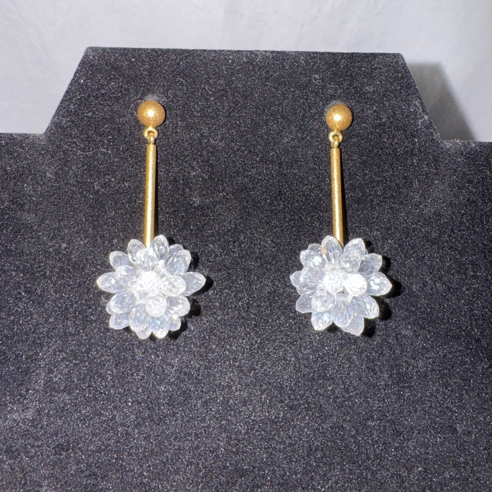 J.Crew Gold & Silver Floral Drop Earrings – Elegant Mixed‑Metal Jewelry